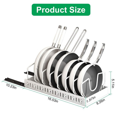 Pull Out Pots and Pans Organizer with 8 Adjustable Dividers - A-1 Thread Vault