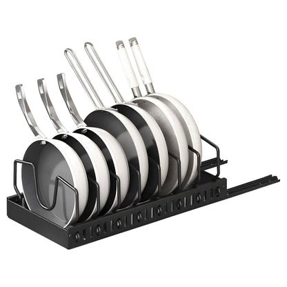 Pull Out Pots and Pans Organizer with 8 Adjustable Dividers - A-1 Thread Vault