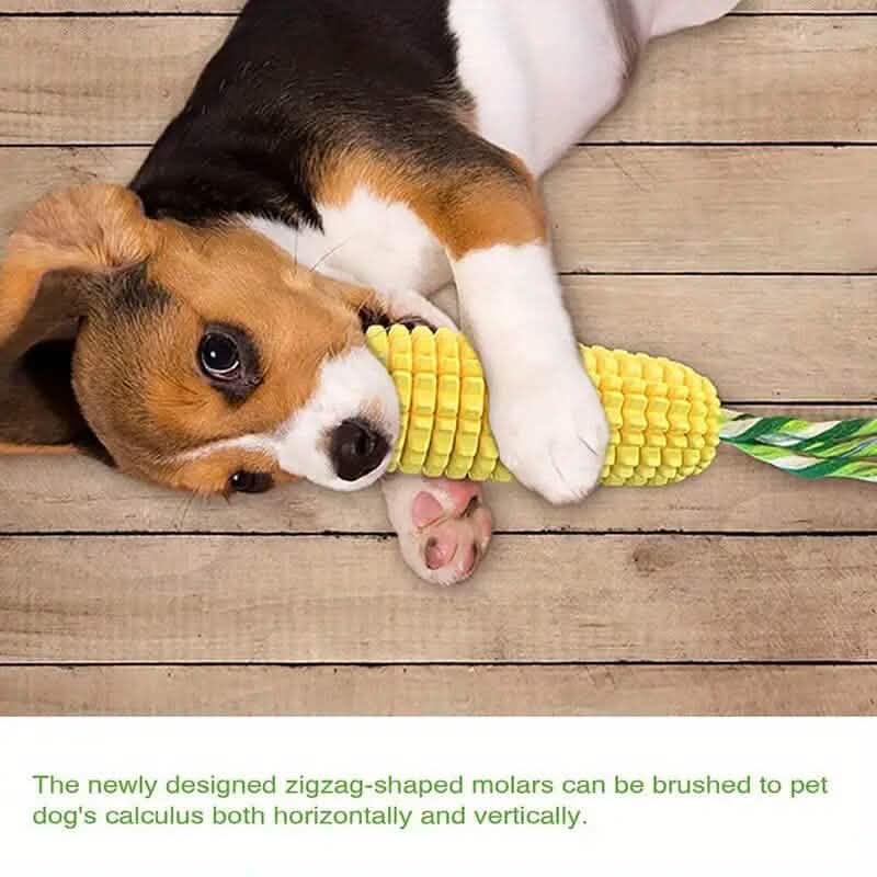 Puppy Dog Teeth Chew Squeaky Interactive Corn Toy - A-1 Thread Vault