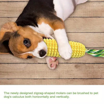 Puppy Dog Teeth Chew Squeaky Interactive Corn Toy - A-1 Thread Vault