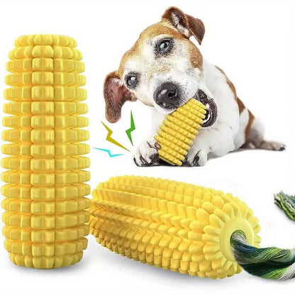 Puppy Dog Teeth Chew Squeaky Interactive Corn Toy - A-1 Thread Vault