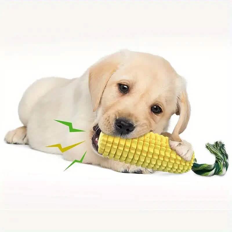 Puppy Dog Teeth Chew Squeaky Interactive Corn Toy - A-1 Thread Vault