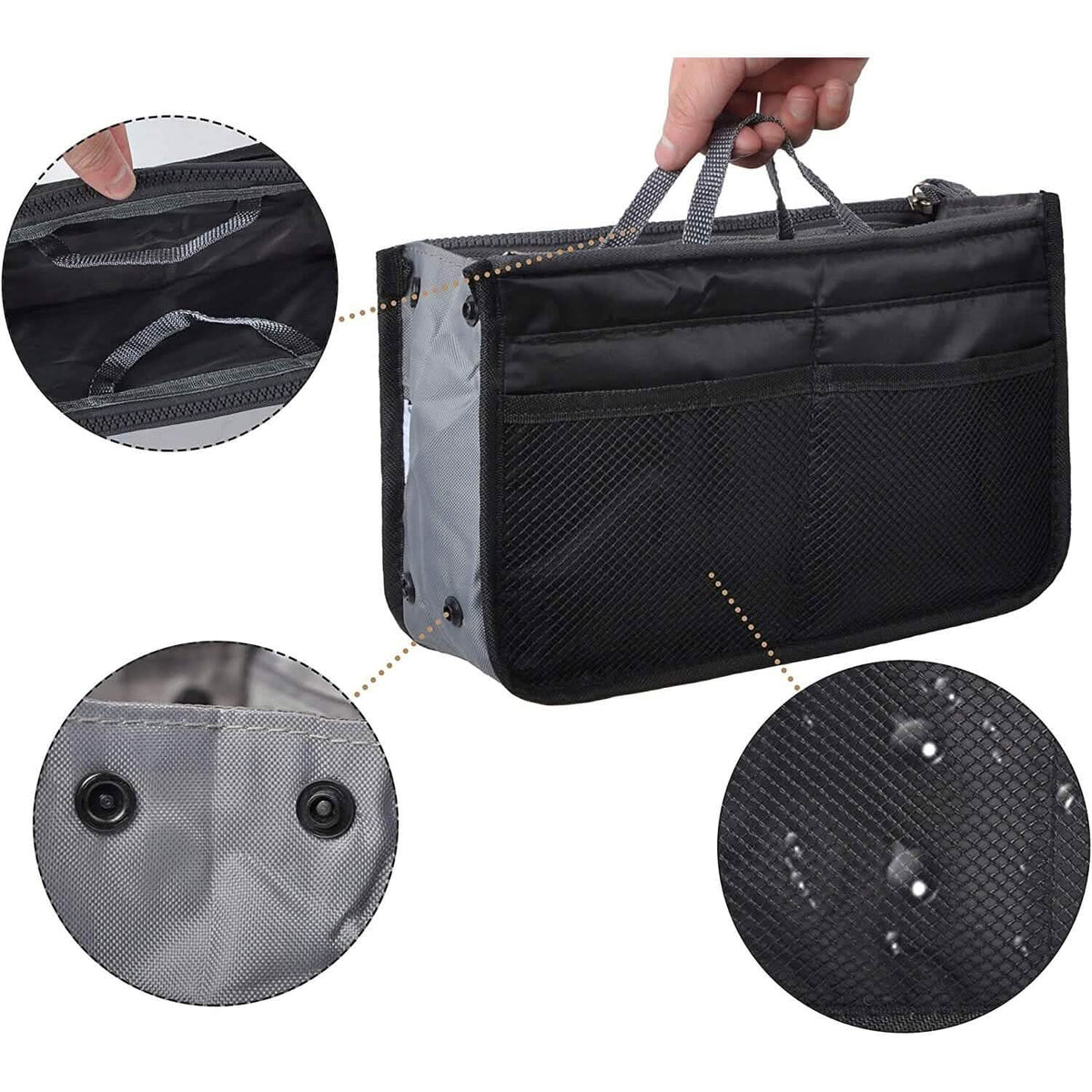 Purse Insert Storage Bag, Versatile Travel Organizer Bag Insert Cosmetic Bag With Multi-Pockets - A-1 Thread Vault
