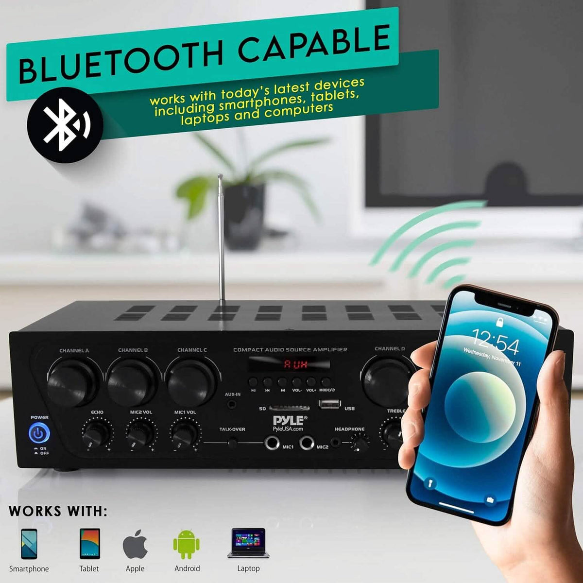 Pyle Wireless Bluetooth Home Audio Amplifier (Refurbished) - A-1 Thread Vault