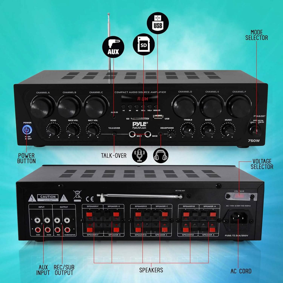 Pyle Wireless Bluetooth Home Audio Amplifier (Refurbished) - A-1 Thread Vault