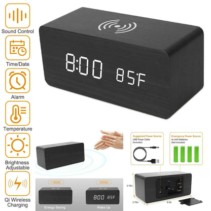 Qi Wireless Charger Digital Alarm Clock - A-1 Thread Vault