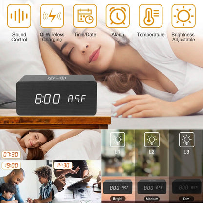 Qi Wireless Charger Digital Alarm Clock - A-1 Thread Vault