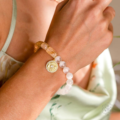 Quartet of Luck - Citrine & Selenite Bracelet of Serendipity - A-1 Thread Vault