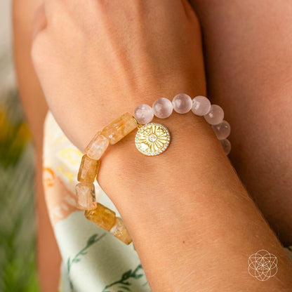 Quartet of Luck - Citrine & Selenite Bracelet of Serendipity - A-1 Thread Vault