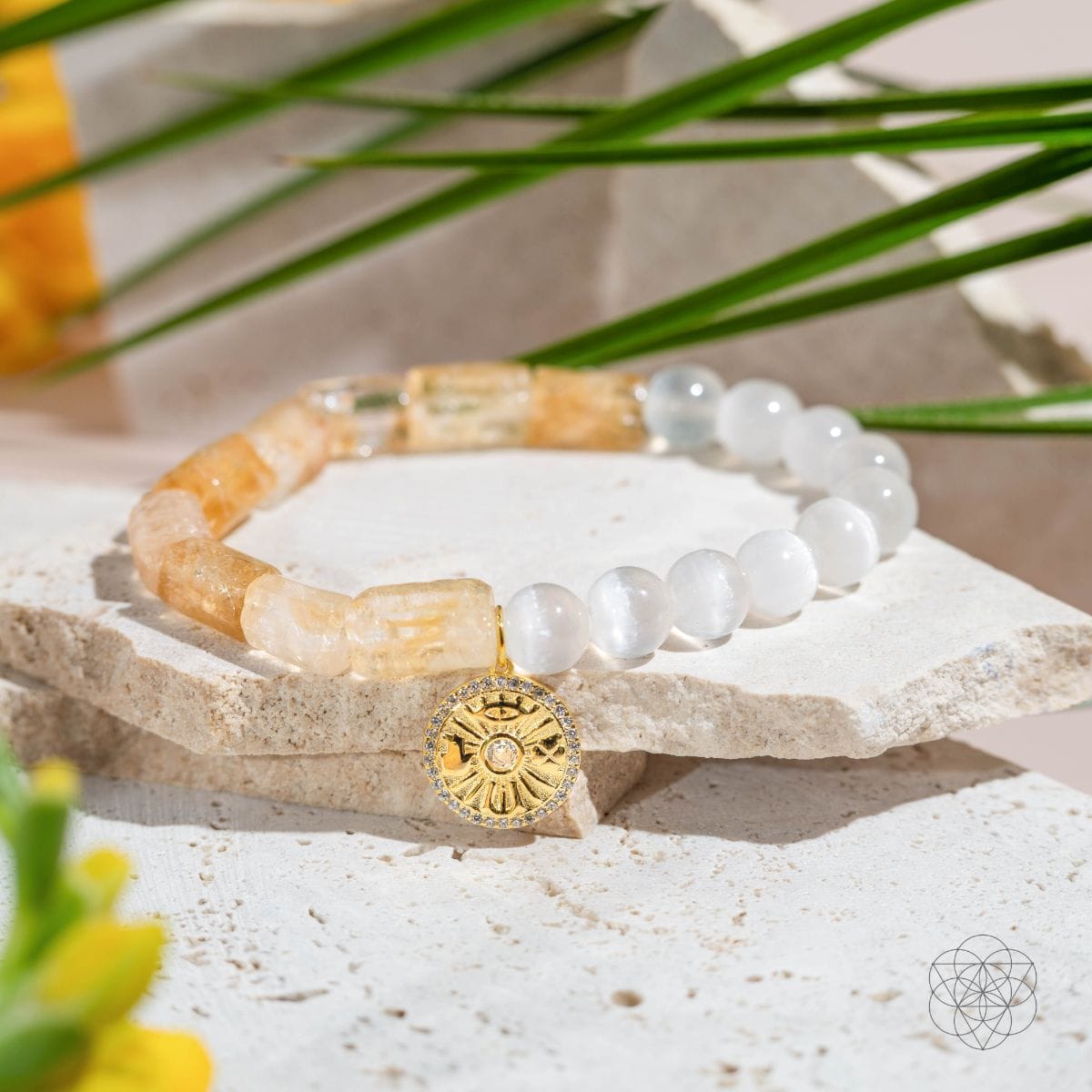 Quartet of Luck - Citrine & Selenite Bracelet of Serendipity - A-1 Thread Vault