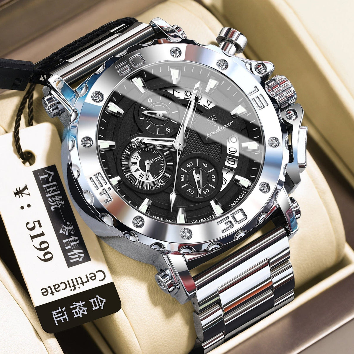 Quartz Watch Waterproof Multifunctional Luminous Fashionable Mens Timepiece - A-1 Thread Vault