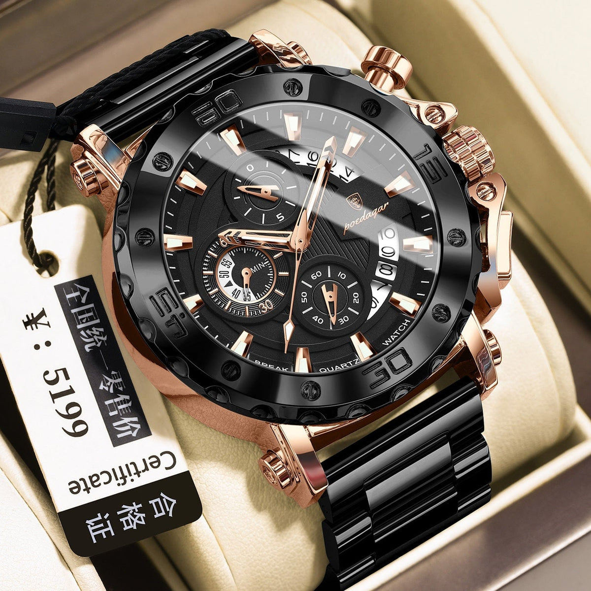 Quartz Watch Waterproof Multifunctional Luminous Fashionable Mens Timepiece - A-1 Thread Vault