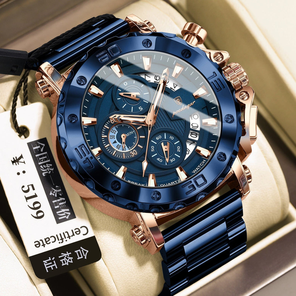 Quartz Watch Waterproof Multifunctional Luminous Fashionable Mens Timepiece - A-1 Thread Vault