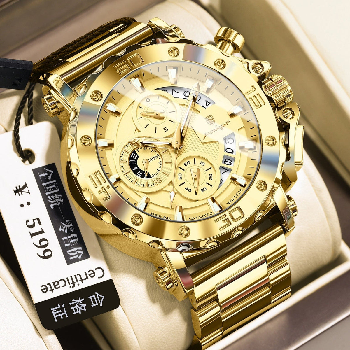 Quartz Watch Waterproof Multifunctional Luminous Fashionable Mens Timepiece - A-1 Thread Vault