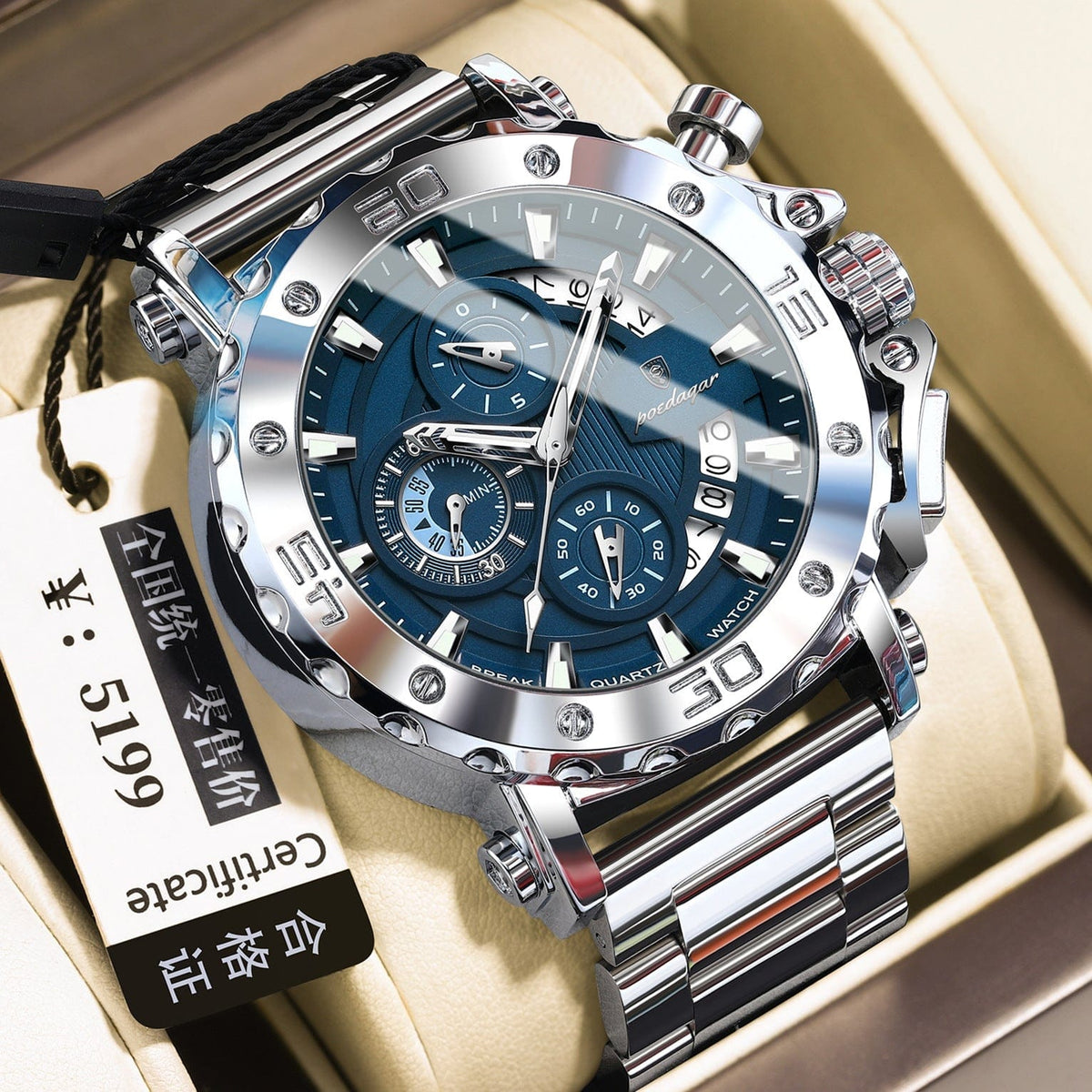 Quartz Watch Waterproof Multifunctional Luminous Fashionable Mens Timepiece - A-1 Thread Vault