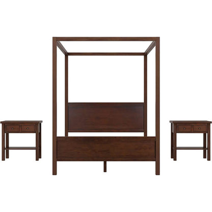 Queen Size Canopy Bed with 2 Nightstands - A-1 Thread Vault