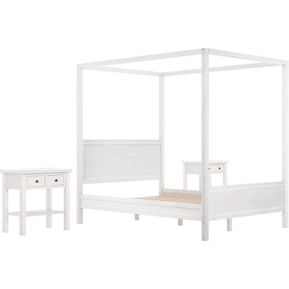 Queen Size Canopy Bed with 2 Nightstands - A-1 Thread Vault