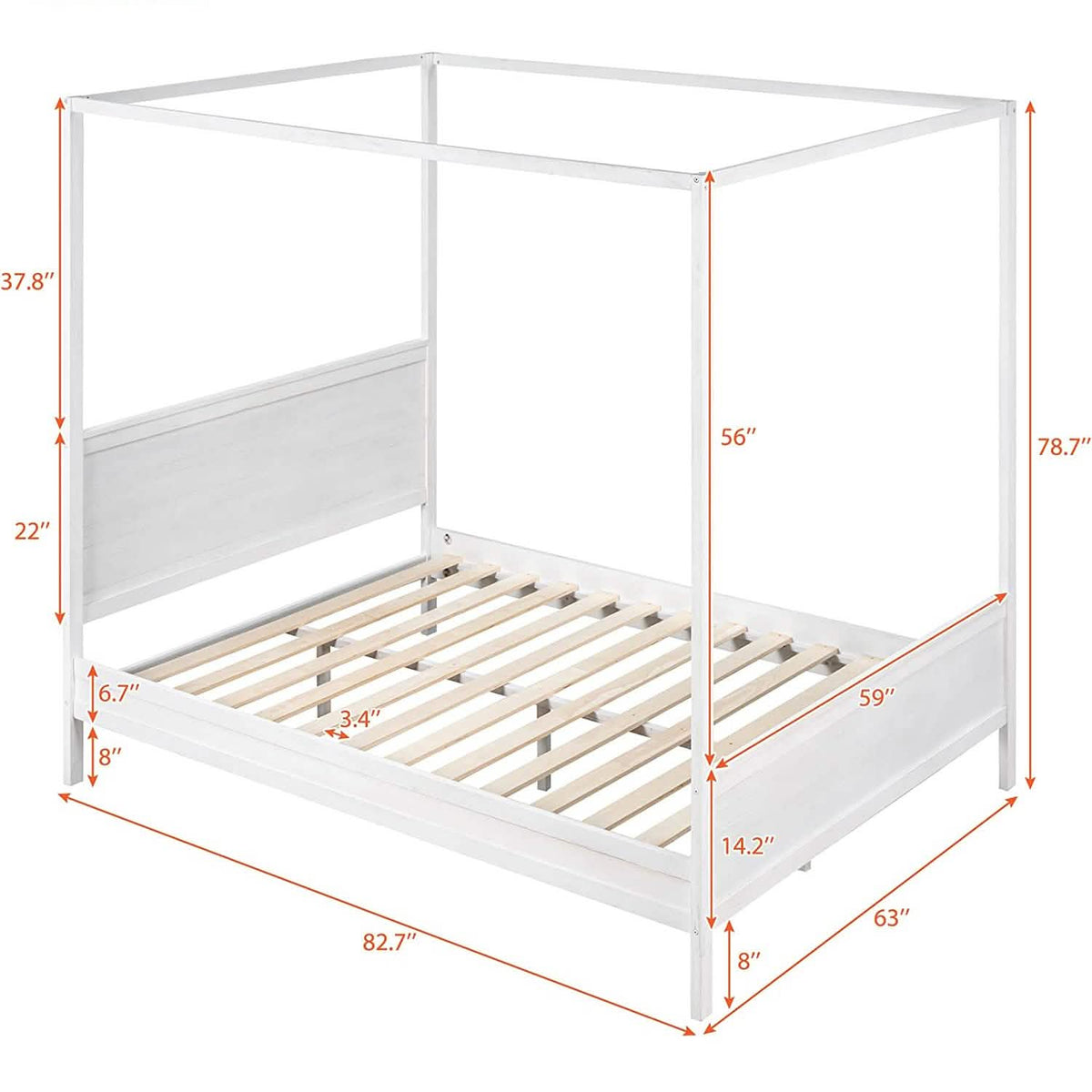 Queen Size Canopy Bed with 2 Nightstands - A-1 Thread Vault