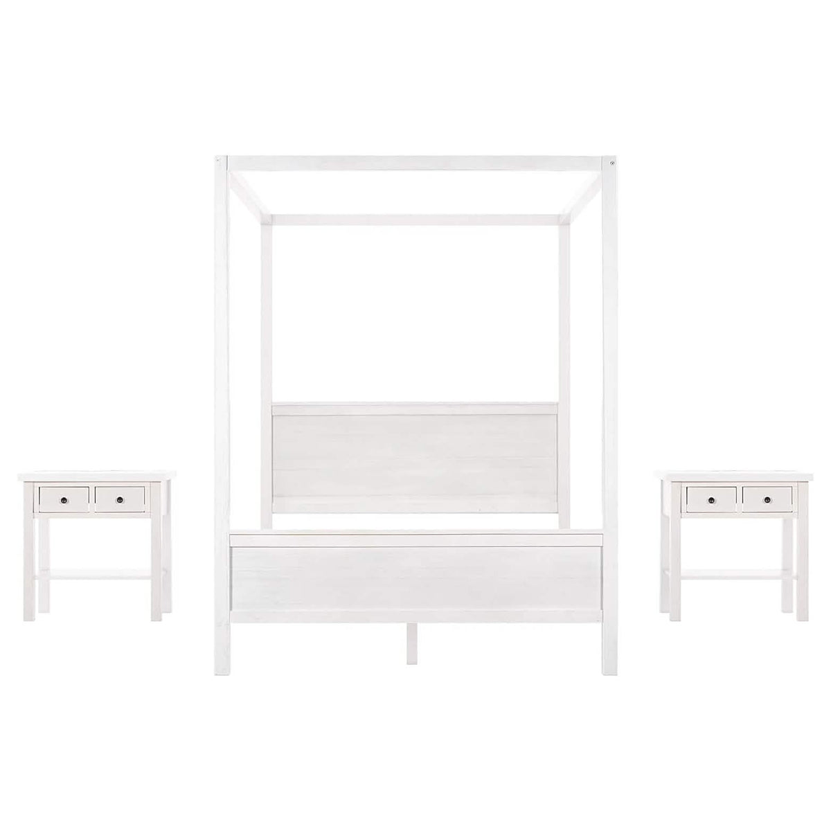 Queen Size Canopy Bed with 2 Nightstands - A-1 Thread Vault