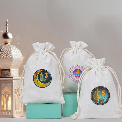 Ramadan 1–30 Countdown Calendar Gift Bag Set Drawstring Hanging Pouches (MAC385) - A-1 Thread Vault
