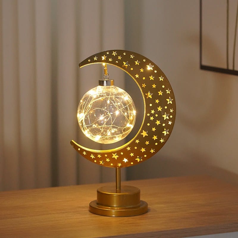 Ramadan Iron Star & Crescent Lamp Festive Candle Holder Decor (MAC399) - A-1 Thread Vault