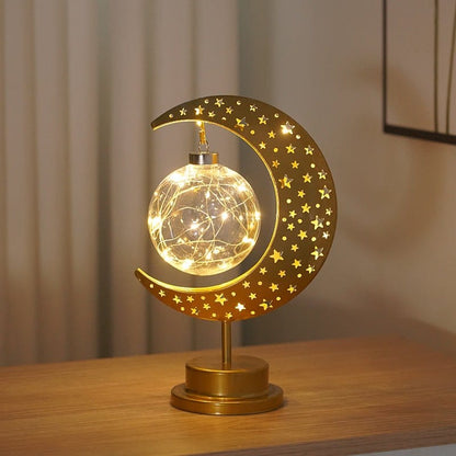 Ramadan Iron Star & Crescent Lamp Festive Candle Holder Decor (MAC399) - A-1 Thread Vault