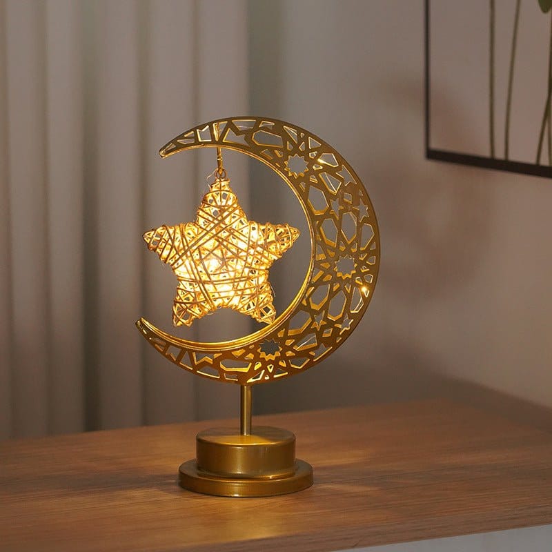 Ramadan Iron Star & Crescent Lamp Festive Candle Holder Decor (MAC399) - A-1 Thread Vault