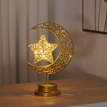 Ramadan Iron Star & Crescent Lamp Festive Candle Holder Decor (MAC399) - A-1 Thread Vault