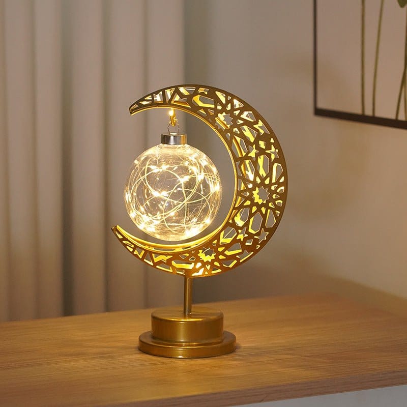 Ramadan Iron Star & Crescent Lamp Festive Candle Holder Decor (MAC399) - A-1 Thread Vault