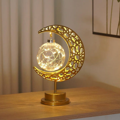 Ramadan Iron Star & Crescent Lamp Festive Candle Holder Decor (MAC399) - A-1 Thread Vault