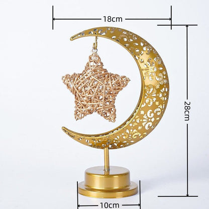 Ramadan Iron Star & Crescent Lamp Festive Candle Holder Decor (MAC399) - A-1 Thread Vault