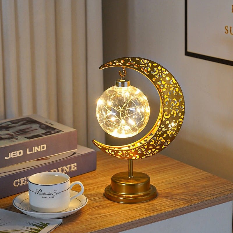 Ramadan Iron Star & Crescent Lamp Festive Candle Holder Decor (MAC399) - A-1 Thread Vault
