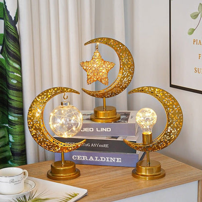 Ramadan Iron Star & Crescent Lamp Festive Candle Holder Decor (MAC399) - A-1 Thread Vault