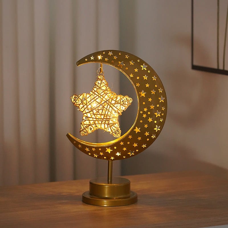 Ramadan Iron Star & Crescent Lamp Festive Candle Holder Decor (MAC399) - A-1 Thread Vault