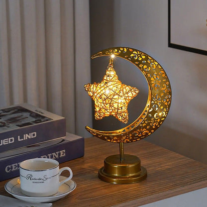 Ramadan Iron Star & Crescent Lamp Festive Candle Holder Decor (MAC399) - A-1 Thread Vault