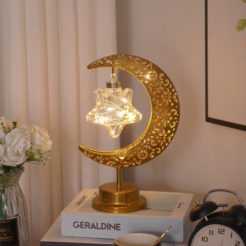 Ramadan Iron Star & Crescent Lamp Festive Candle Holder Decor (MAC399) - A-1 Thread Vault