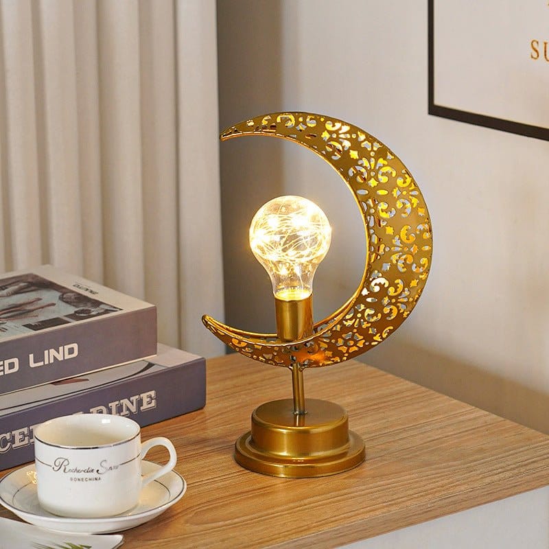 Ramadan Iron Star & Crescent Lamp Festive Candle Holder Decor (MAC399) - A-1 Thread Vault