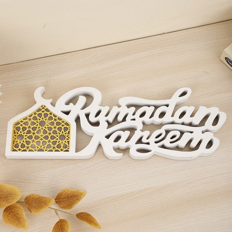 Ramadan Mubarak LED Moon Decor Crescent Craft Ornament (MAC393) - A-1 Thread Vault