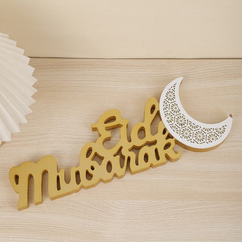 Ramadan Mubarak LED Moon Decor Crescent Craft Ornament (MAC393) - A-1 Thread Vault