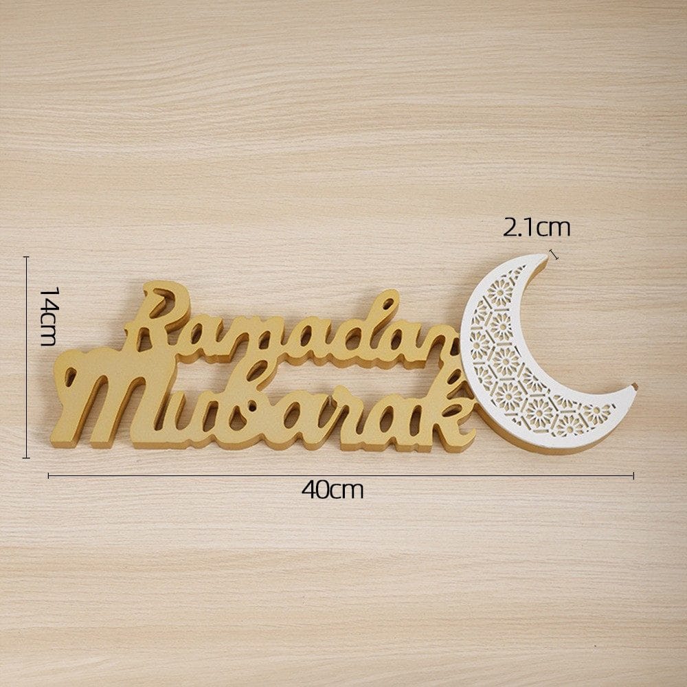 Ramadan Mubarak LED Moon Decor Crescent Craft Ornament (MAC393) - A-1 Thread Vault