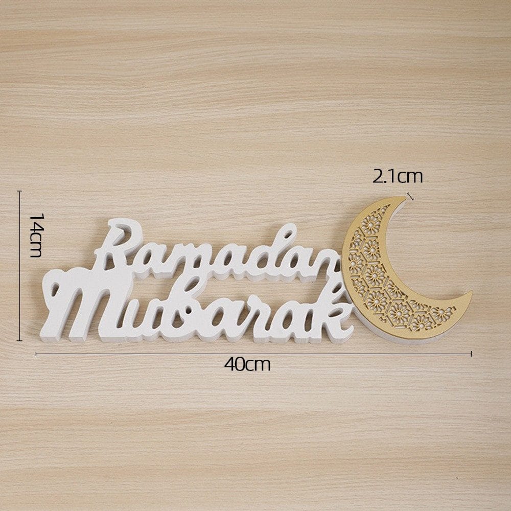Ramadan Mubarak LED Moon Decor Crescent Craft Ornament (MAC393) - A-1 Thread Vault