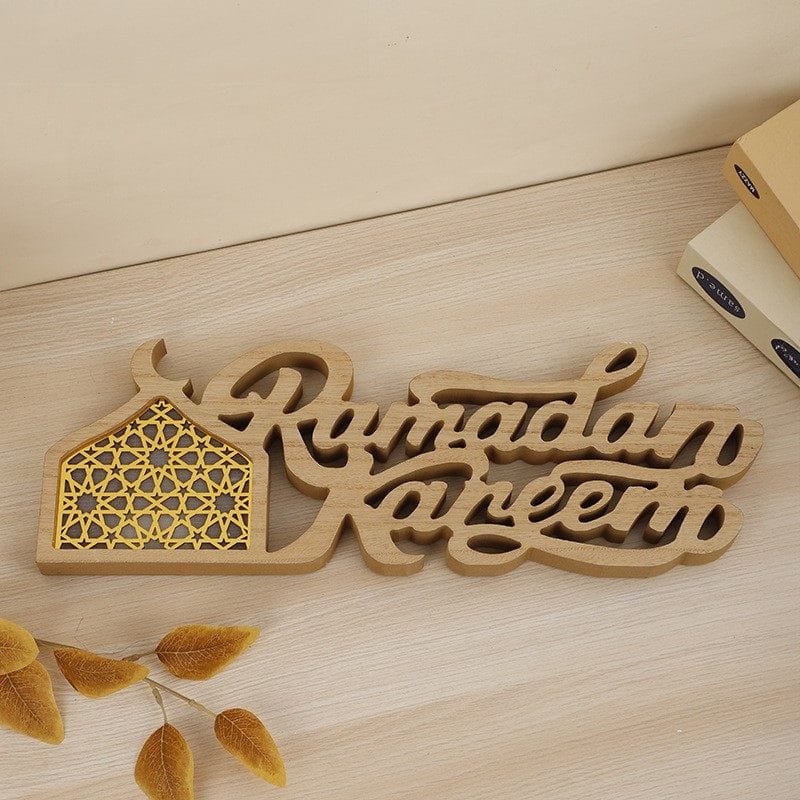 Ramadan Mubarak LED Moon Decor Crescent Craft Ornament (MAC393) - A-1 Thread Vault
