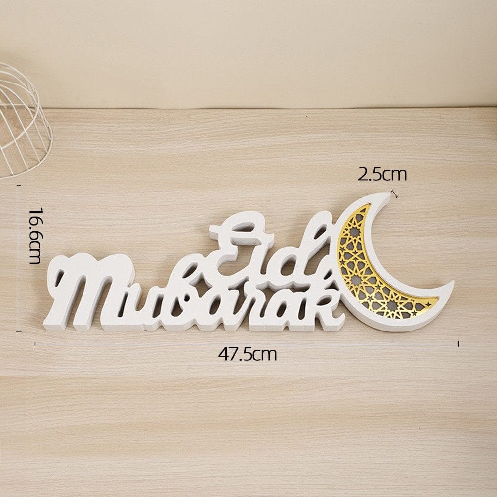 Ramadan Mubarak LED Moon Decor Crescent Craft Ornament (MAC393) - A-1 Thread Vault