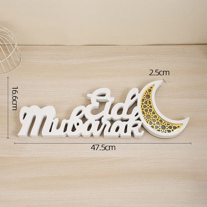 Ramadan Mubarak LED Moon Decor Crescent Craft Ornament (MAC393) - A-1 Thread Vault