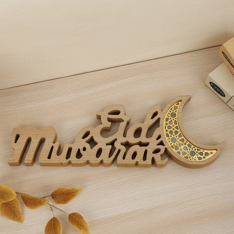 Ramadan Mubarak LED Moon Decor Crescent Craft Ornament (MAC393) - A-1 Thread Vault
