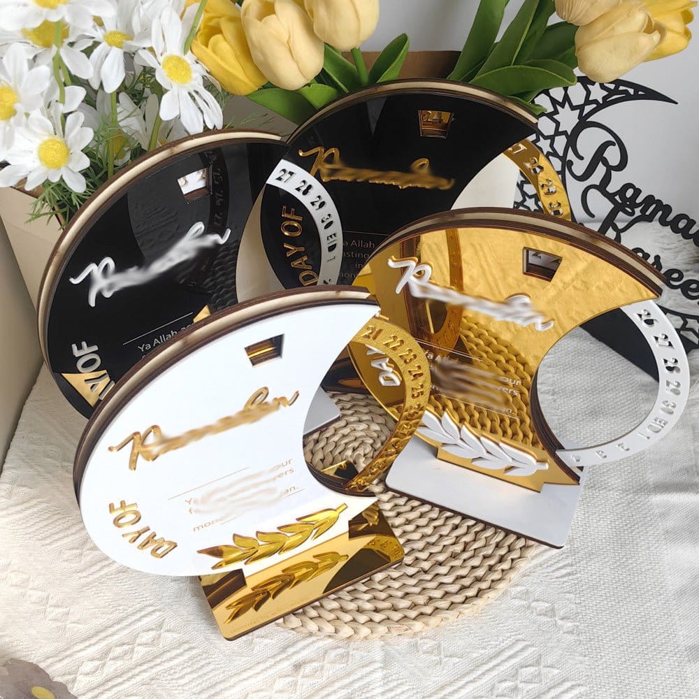 Ramadan Rotating Countdown Wooden Tabletop Decor (MAC378) - A-1 Thread Vault