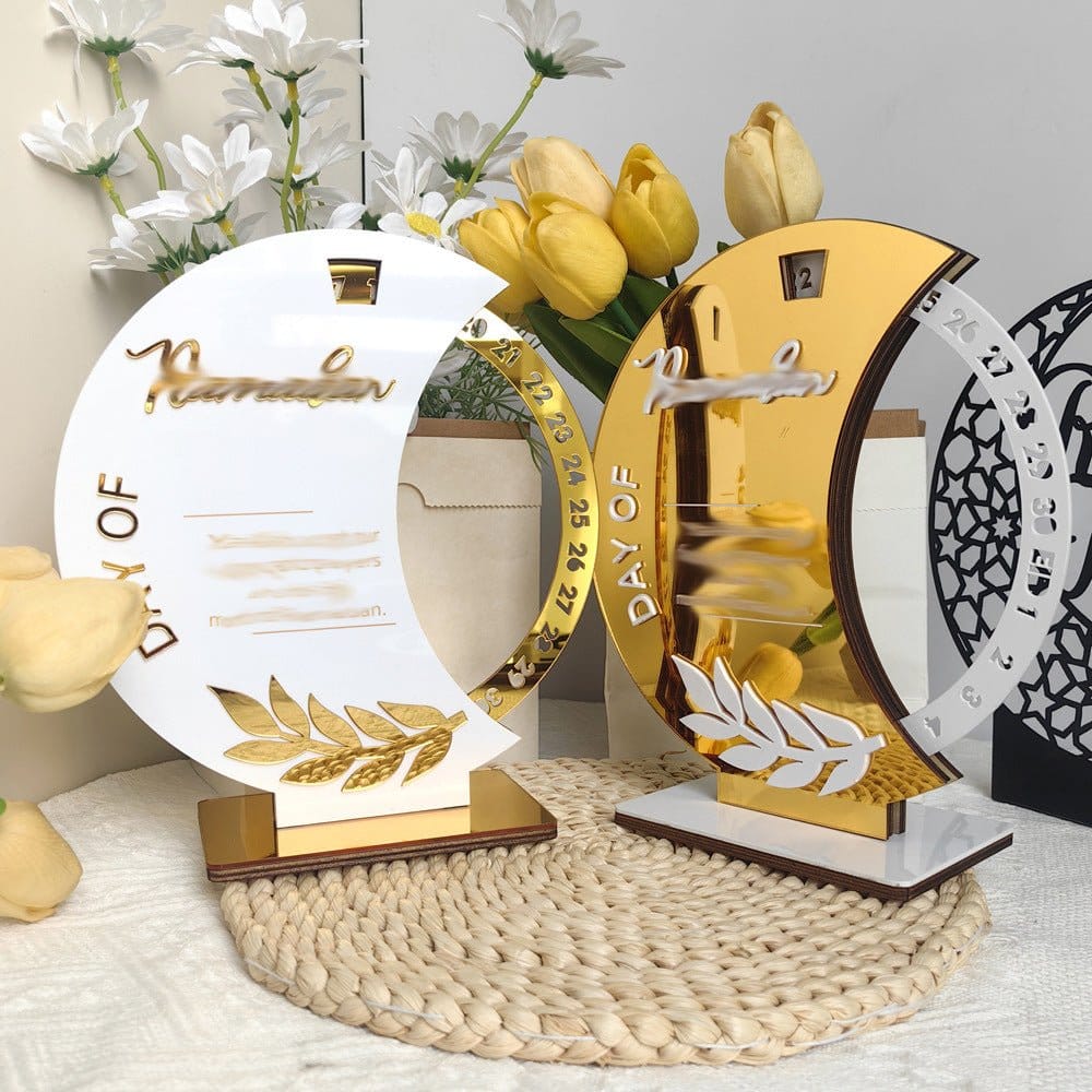 Ramadan Rotating Countdown Wooden Tabletop Decor (MAC378) - A-1 Thread Vault