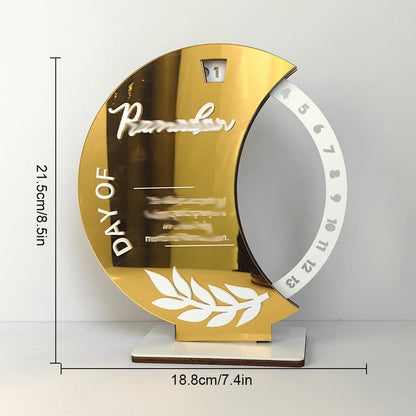 Ramadan Rotating Countdown Wooden Tabletop Decor (MAC378) - A-1 Thread Vault