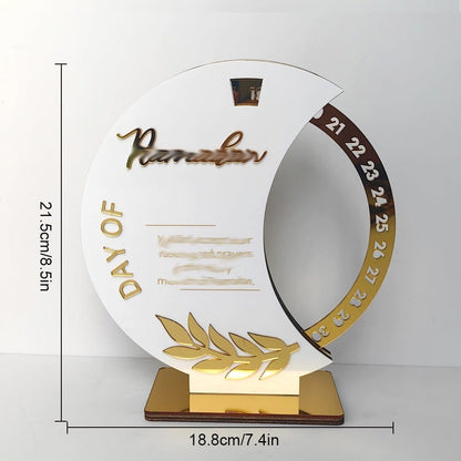 Ramadan Rotating Countdown Wooden Tabletop Decor (MAC378) - A-1 Thread Vault