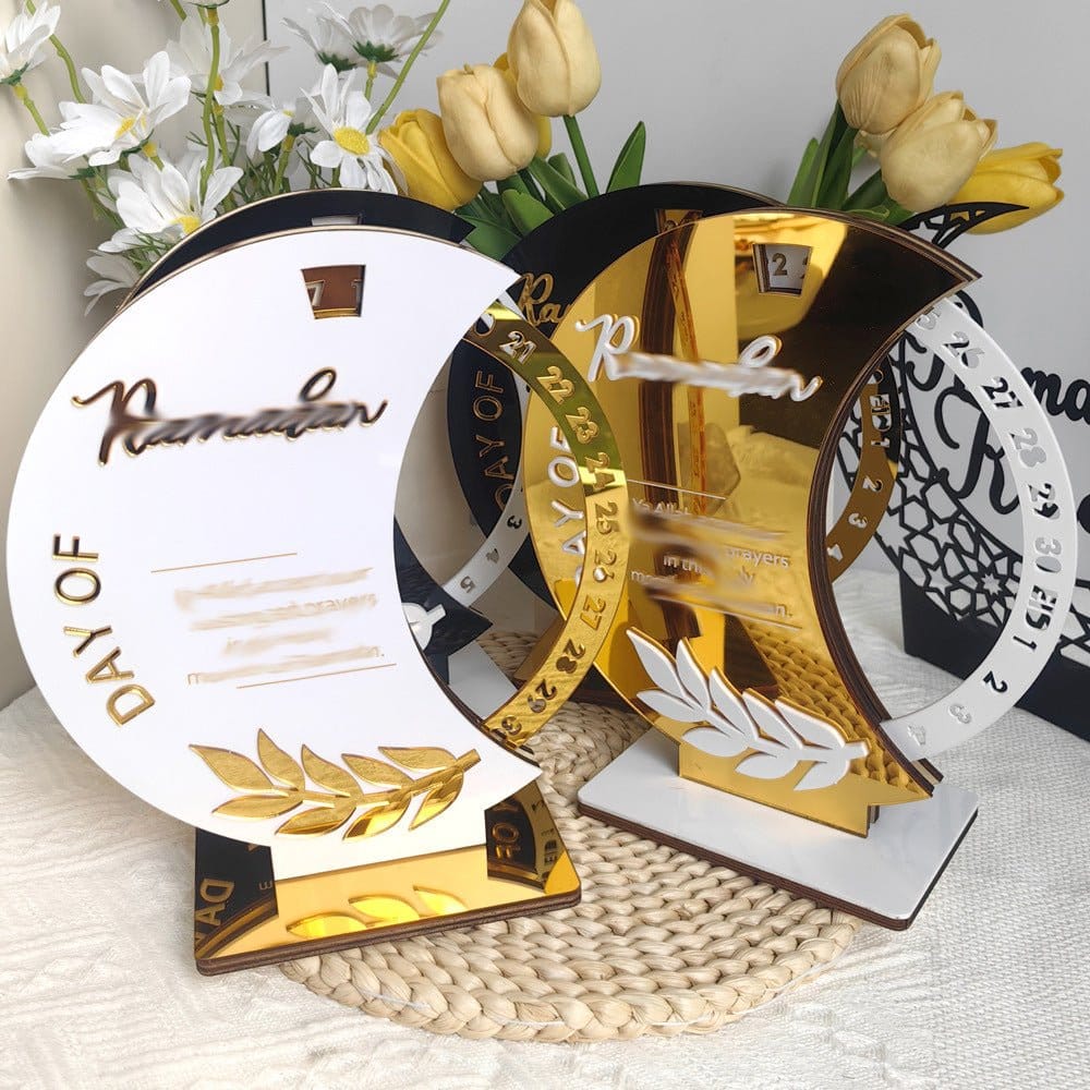 Ramadan Rotating Countdown Wooden Tabletop Decor (MAC378) - A-1 Thread Vault